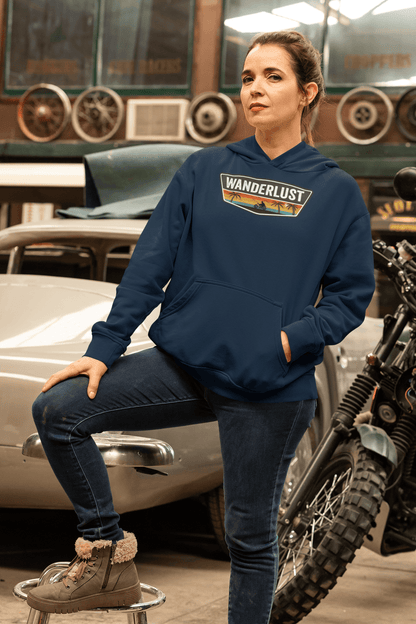 " WANDERLUST " - WINTER HOODIES NAVY BLUE