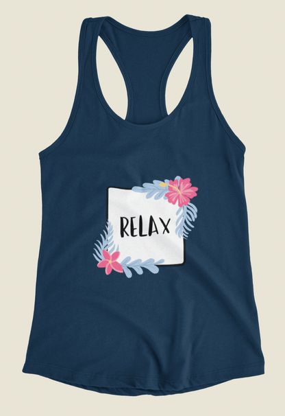 "RELAX" : Tank Tops NAVY BLUE