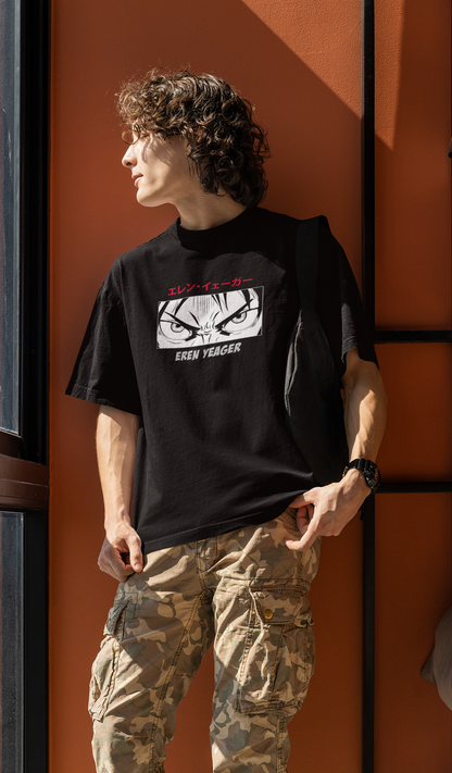 Eren's Eyes- Attack on Titan: Unisex Oversized T-Shirts
