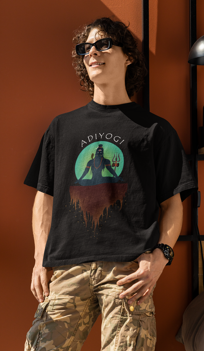 Adiyogi: Lord Shiva Oversized T-Shirts BLACK