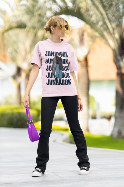 Jungkook BTS Regular Fit T-Shirts LIGHT BABY PINK