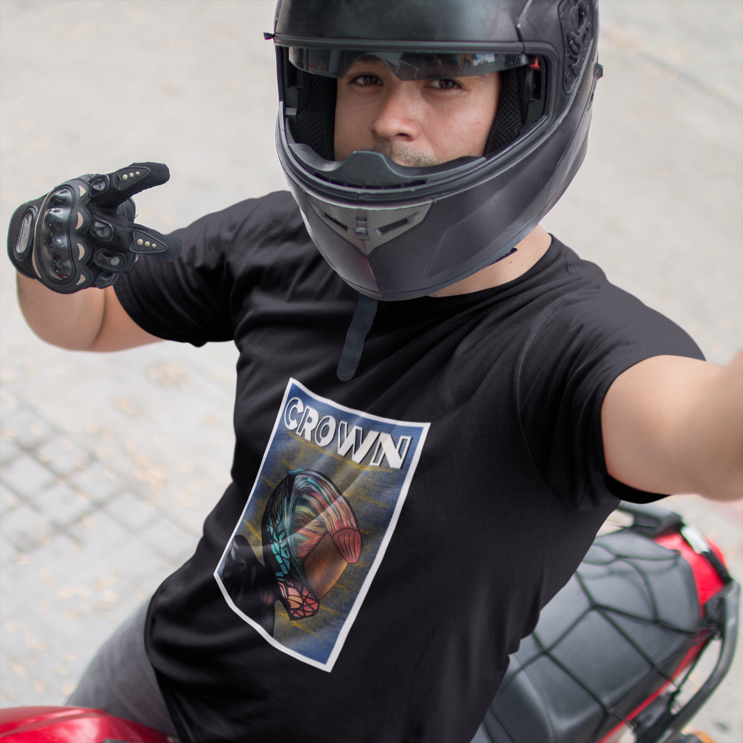 " CROWN " - HALF-SLEEVE T-SHIRTS BLACK