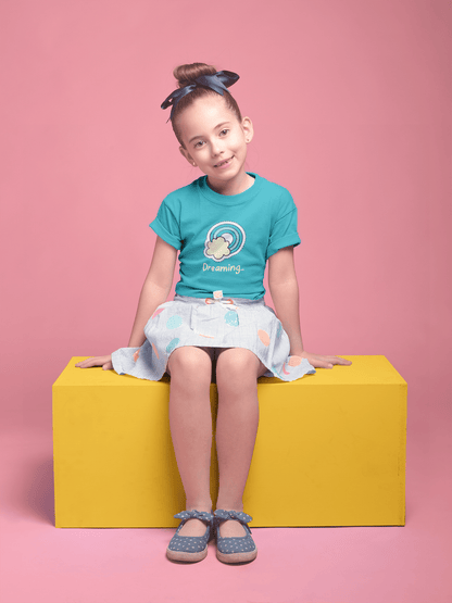 " DREAMING " KIDS HALF-SLEEVE T-SHIRTS SKY BLUE