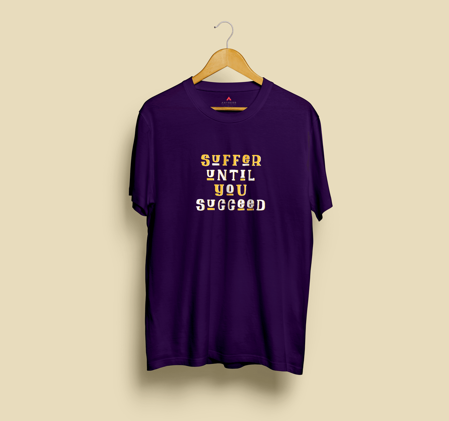 " SUFFER UNTIL YOU SUCCEED " HALF-SLEEVE T-SHIRTS PURPLE