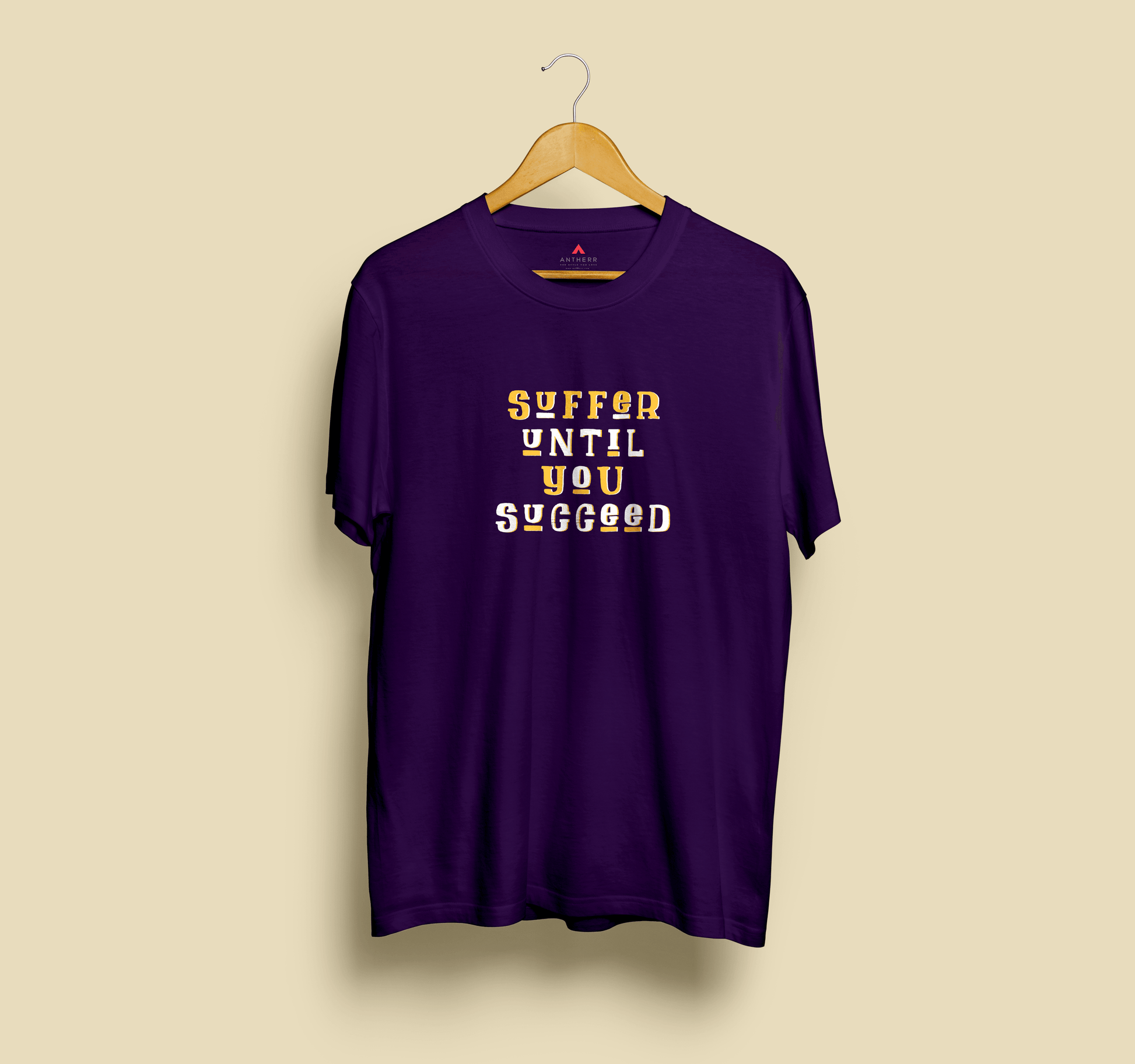 " SUFFER UNTIL YOU SUCCEED " HALF-SLEEVE T-SHIRTS PURPLE
