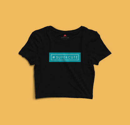 "SUPERCUTE" HALF-SLEEVE T-SHIRT'S BLACK