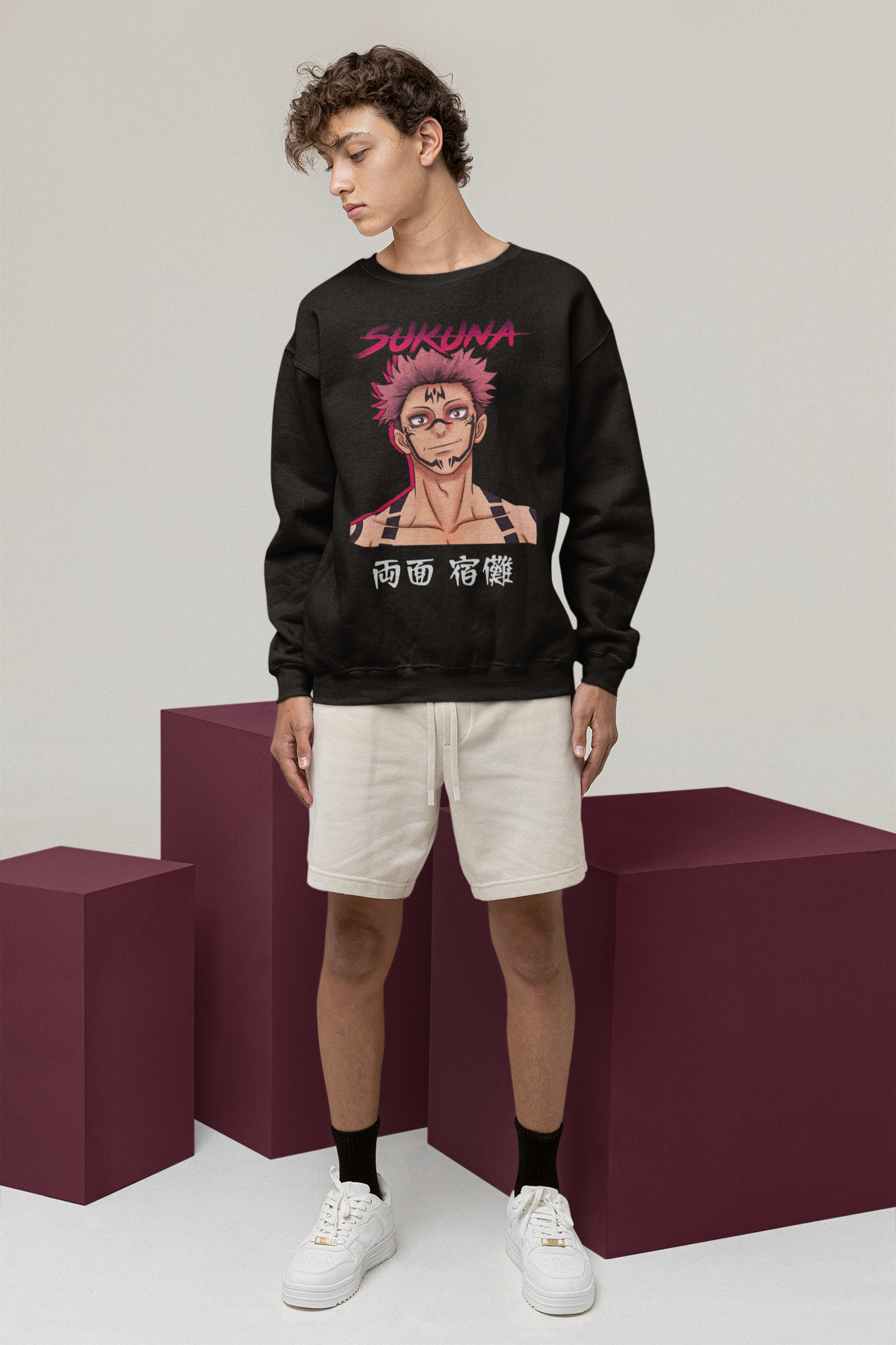 Sukuna: Jujutsu Kaisen- Anime: Winter Sweatshirt BLACK
