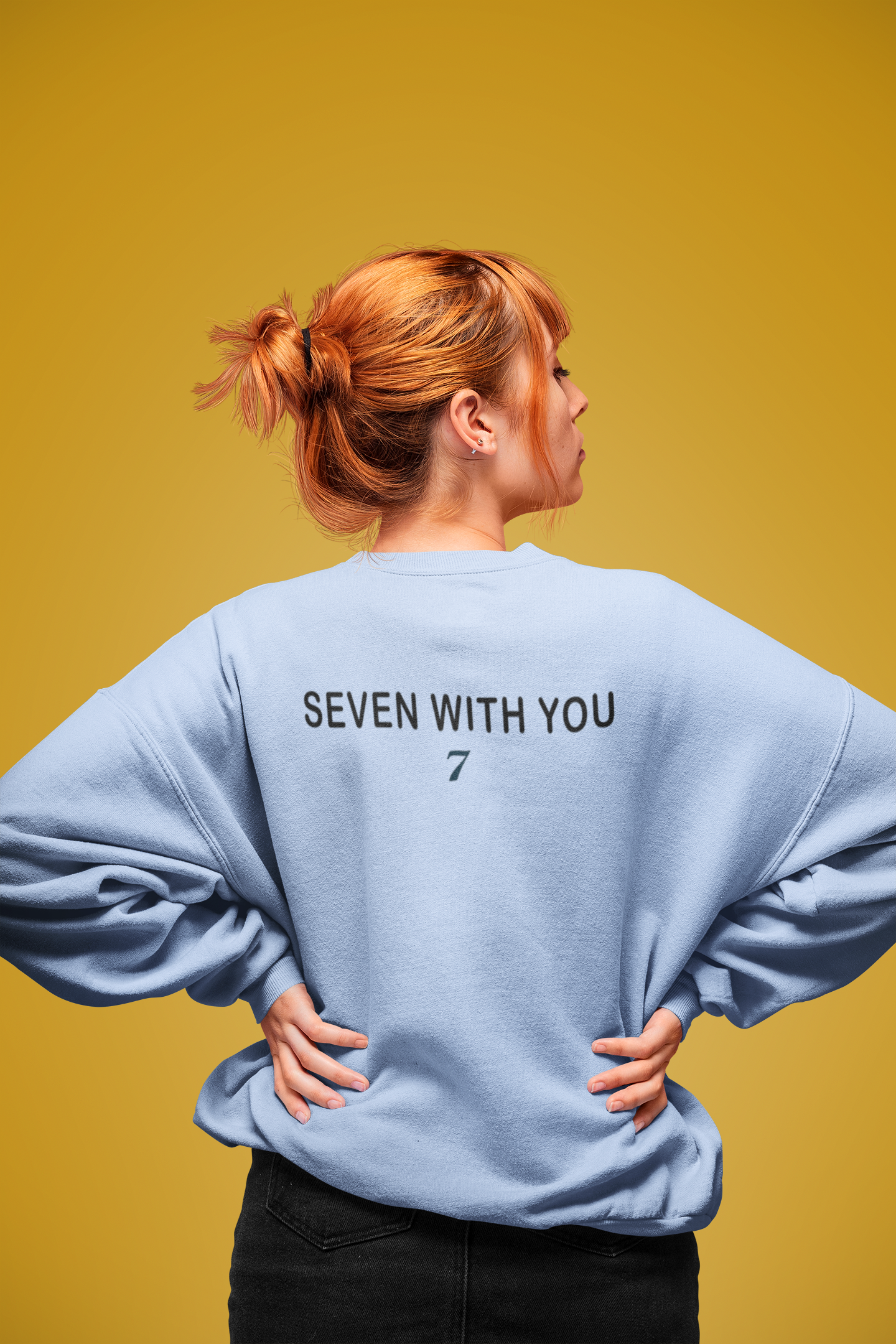 We are Bulletproof- Seven with you: Unisex Winter Sweatshirts BABY BLUE