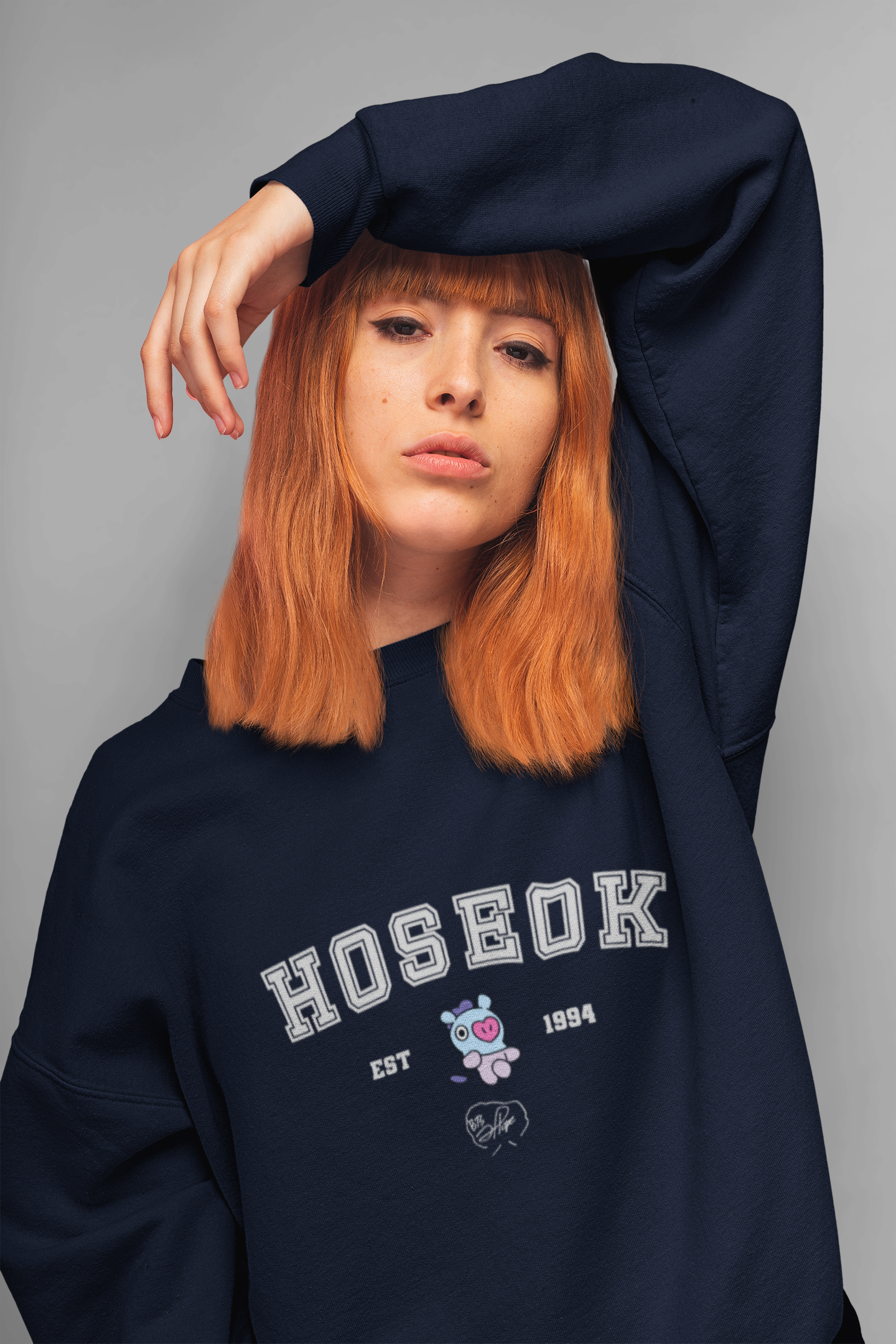 HOSEOK- Mang: Unisex Winter Sweatshirts NAVY BLUE