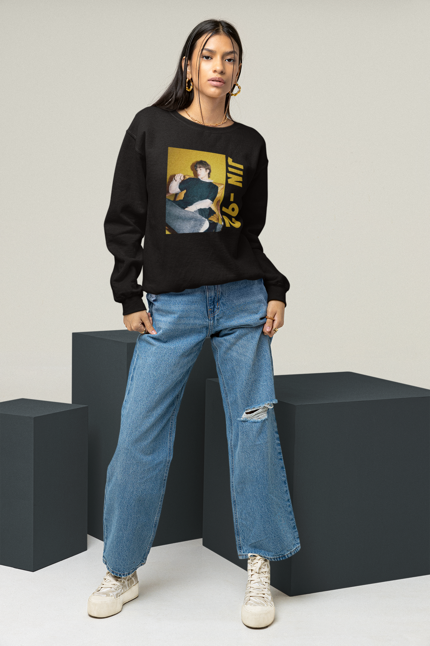 JIN: Unisex Winter Sweatshirts BLACK