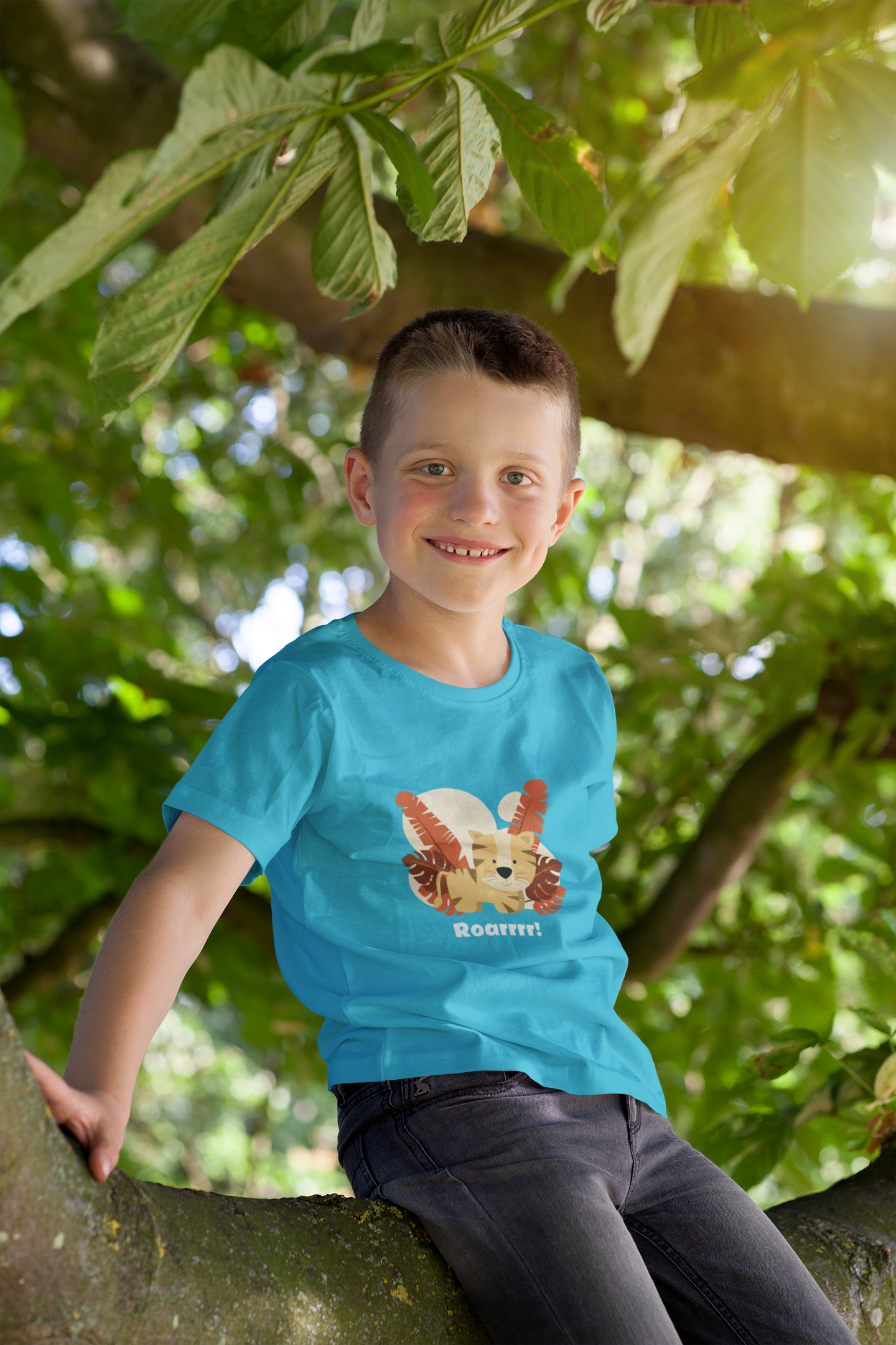 " LITTLE TIGER " KIDS HALF-SLEEVE T-SHIRT SKY BLUE