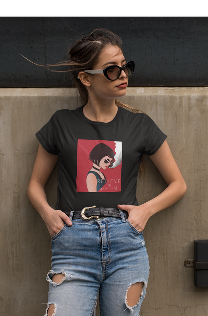 BELIEVE IN YOURSELF HALF SLEEVE T-SHIRTS BLACK