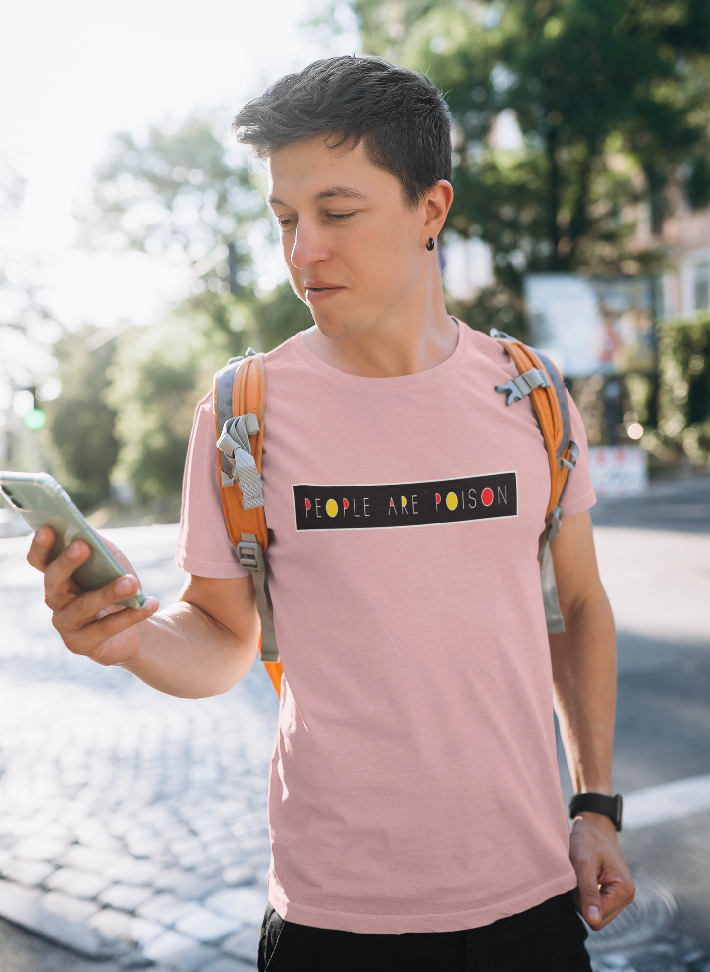 PEOPLE ARE POISON - HALF-SLEEVE T-SHIRTS LIGHT PINK