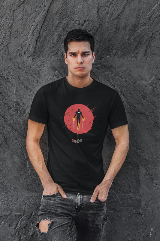 " AMAZING IRON-MAN " - HALF-SLEEVE T-SHIRTS BLACK