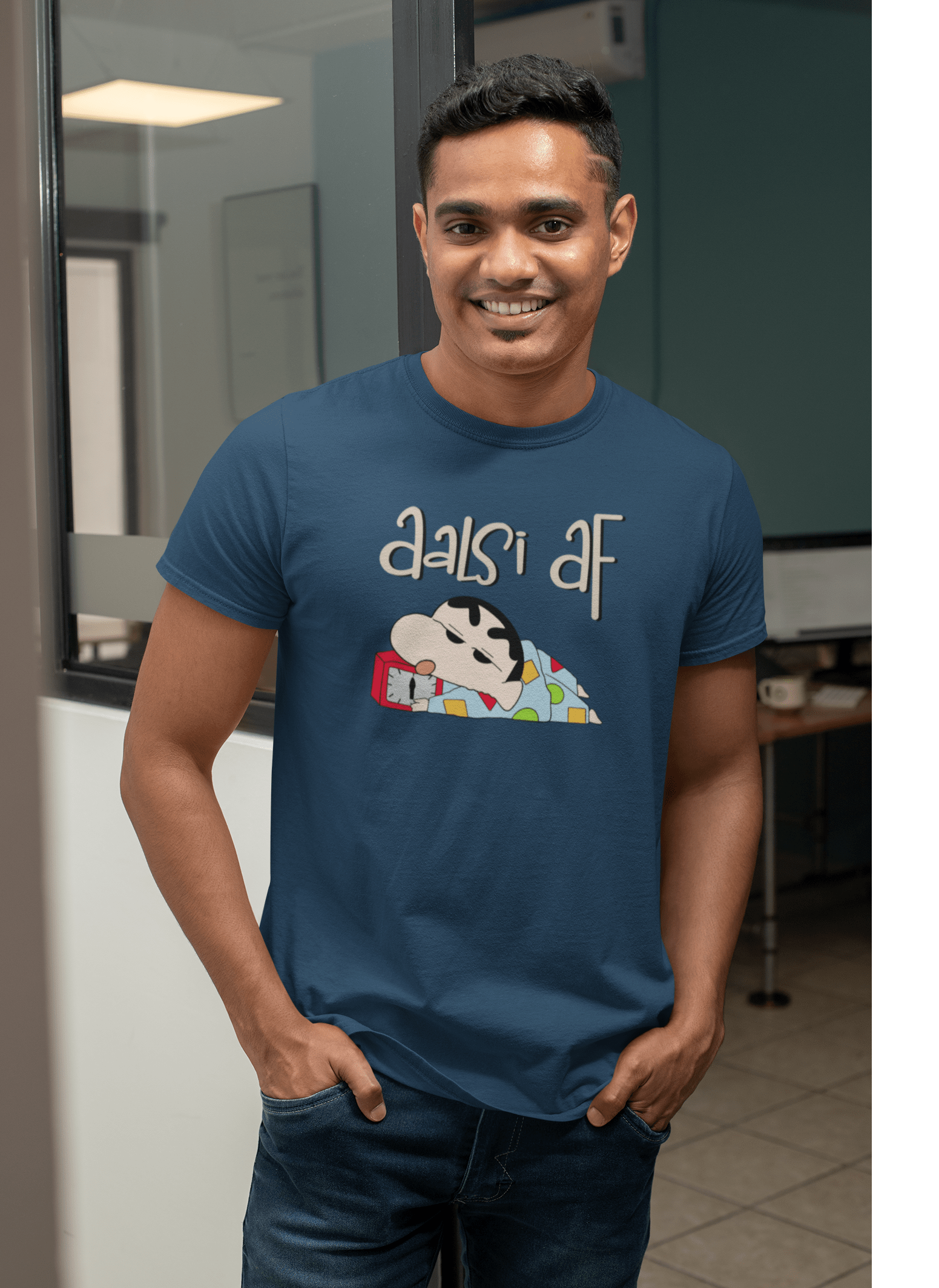 AALSI AF : SHINCHAN - HALF-SLEEVE T-SHIRTS PETROL BLUE