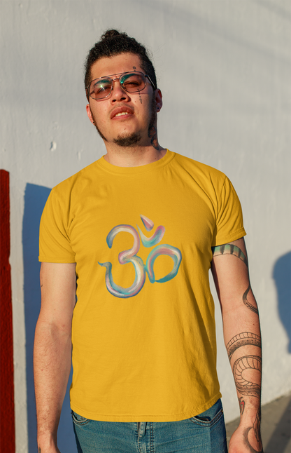 "OM" - HALF-SLEEVE T-SHIRTS YELLOW