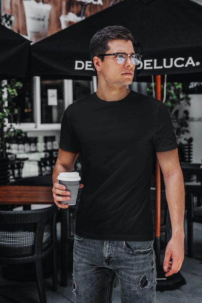 BASIC BLACK REGULAR FIT T-SHIRTS BLACK