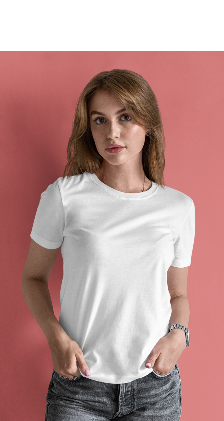 BASIC WHITE HALF-SLEEVE T-SHIRTS WHITE