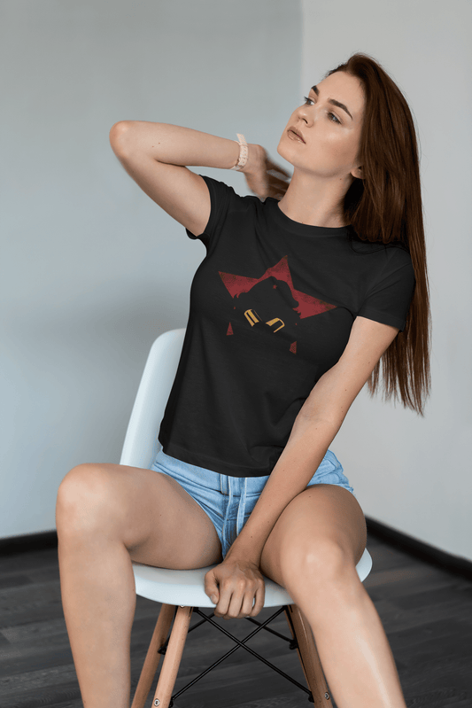 WONDER WOMAN CLASSIC: HALF SLEEVE T-SHIRT BLACK