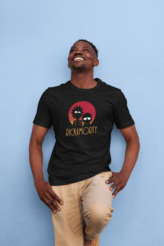 ALWAYS TOGETHER : RICK & MORTY - HALF SLEEVE T-SHIRTS BLACK