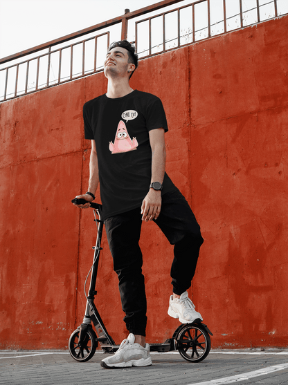 CHILL OUT : PATRICK STAR (SPONGEBOB) - HALF-SLEEVE T-SHIRTS BLACK