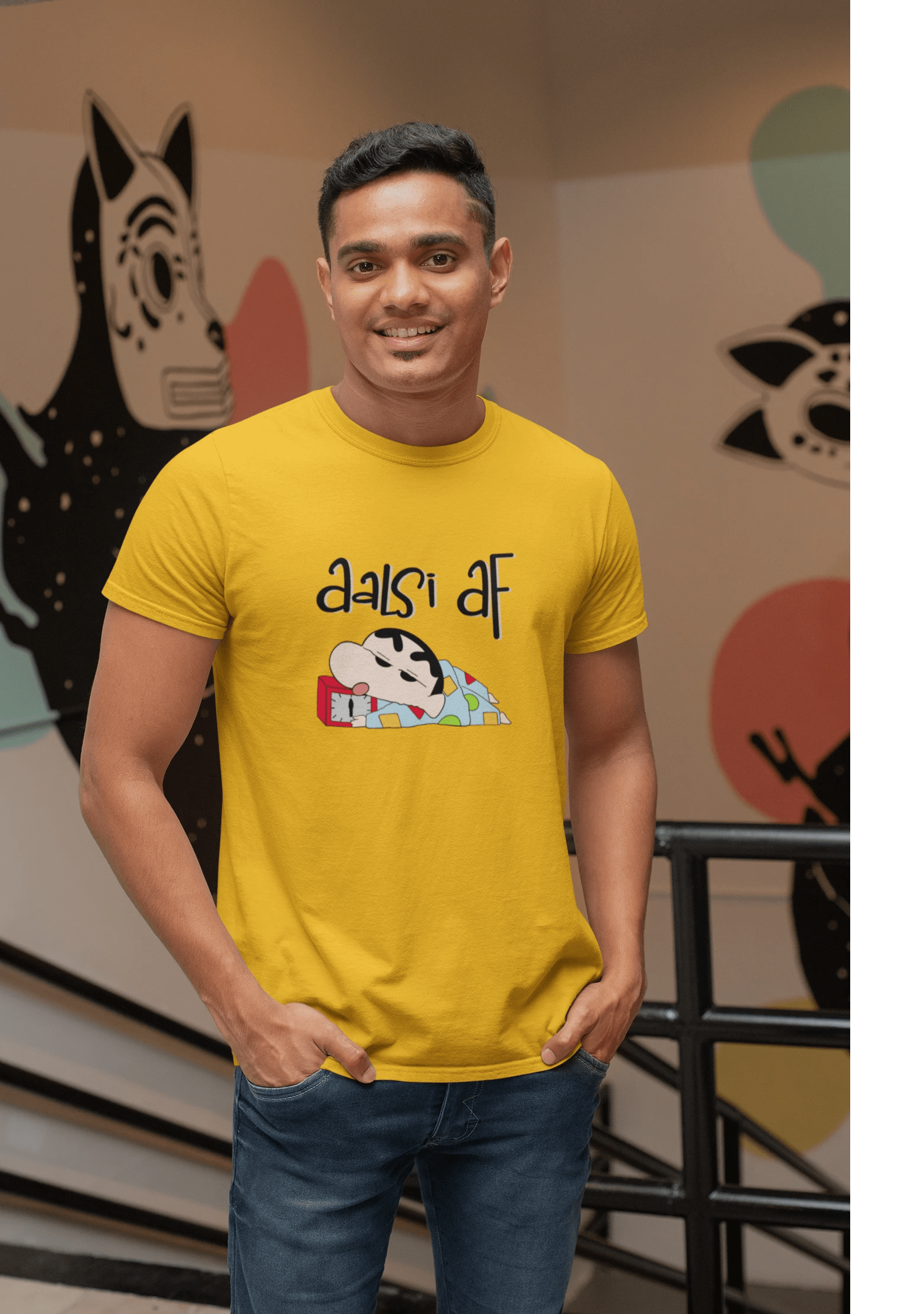 AALSI AF : SHINCHAN - HALF-SLEEVE T-SHIRTS YELLOW