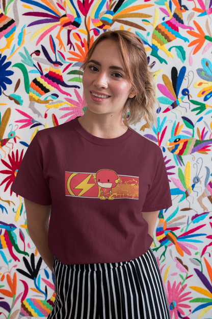 THE FLASH: HALF-SLEEVE T-SHIRTS MAROON