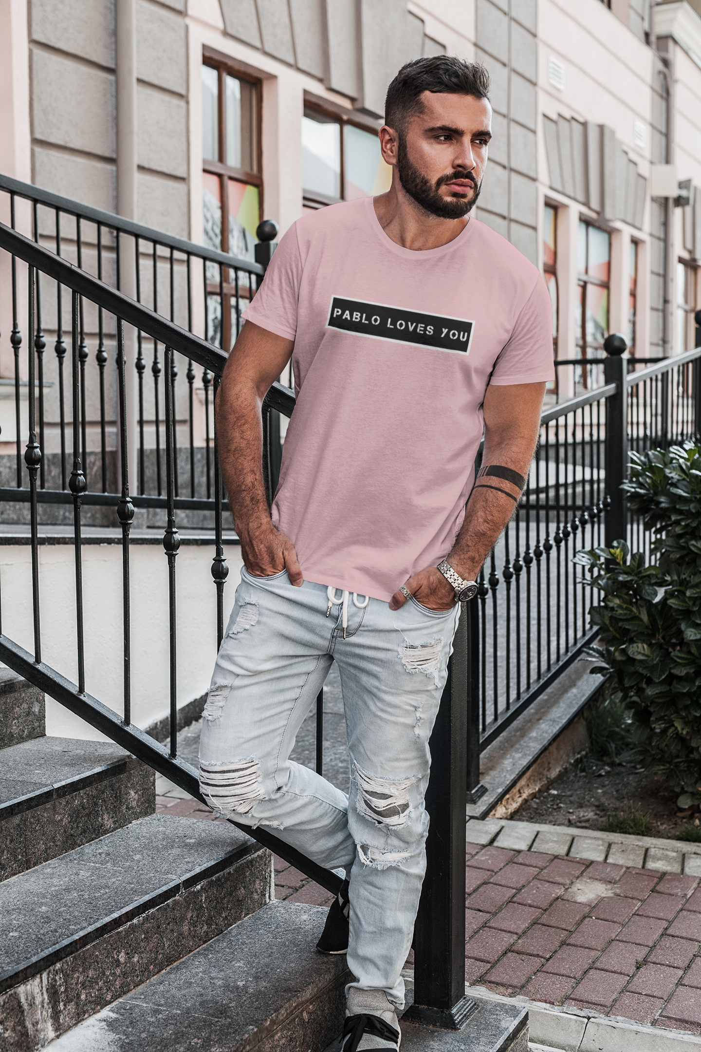 PABLO LOVES YOU - HALF-SLEEVE T-SHIRTS LIGHT PINK