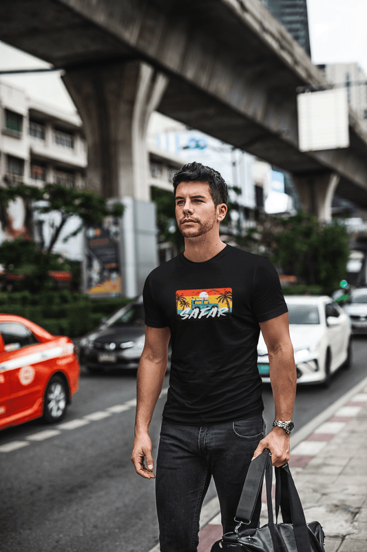 " SAFAR " - HALF-SLEEVE T-SHIRT'S BLACK