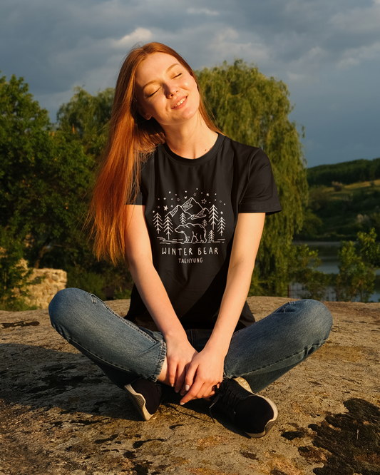 Winter Bear Line Art: BTS Regular Fit T-Shirt