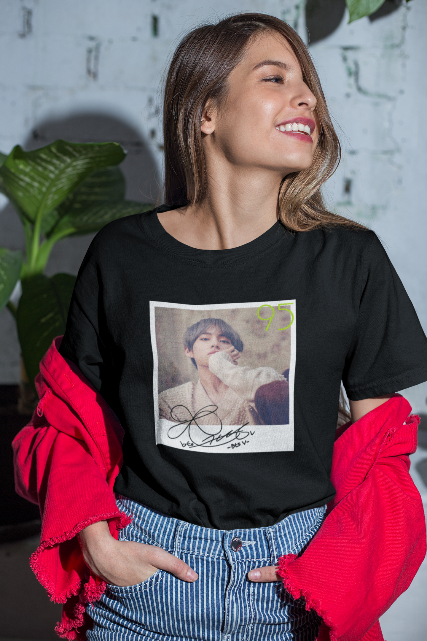 BTS V AUTOGRAPH Regular Fit T-Shirts BLACK
