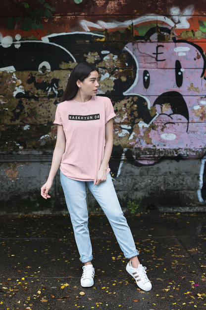 BAEKHYUN : EXO - HALF-SLEEVE T-SHIRTS LIGHT PINK