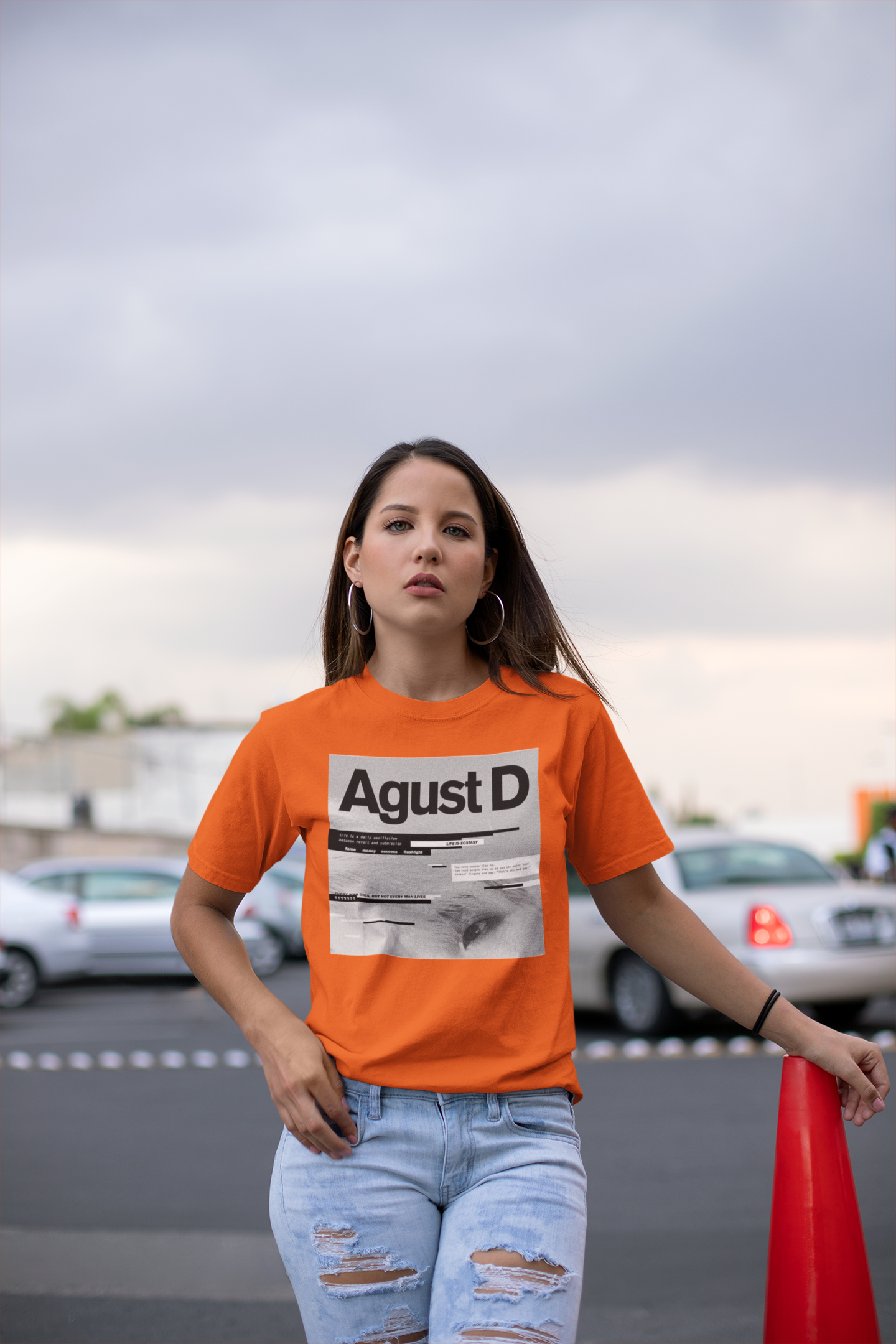 AGUST D ALBUM Regular Fit T-Shirt ORANGE