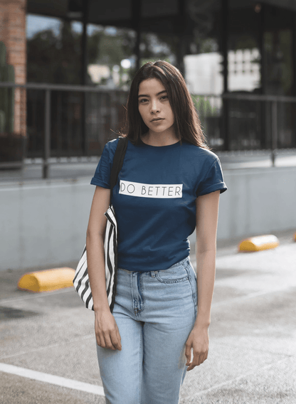 " DO BETTER " - HALF-SLEEVE T-SHIRTS NAVY BLUE